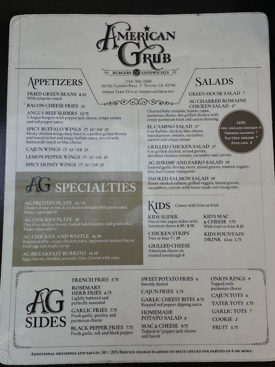 Menu American Grub-6