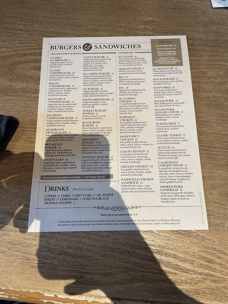 Menu American Grub-9